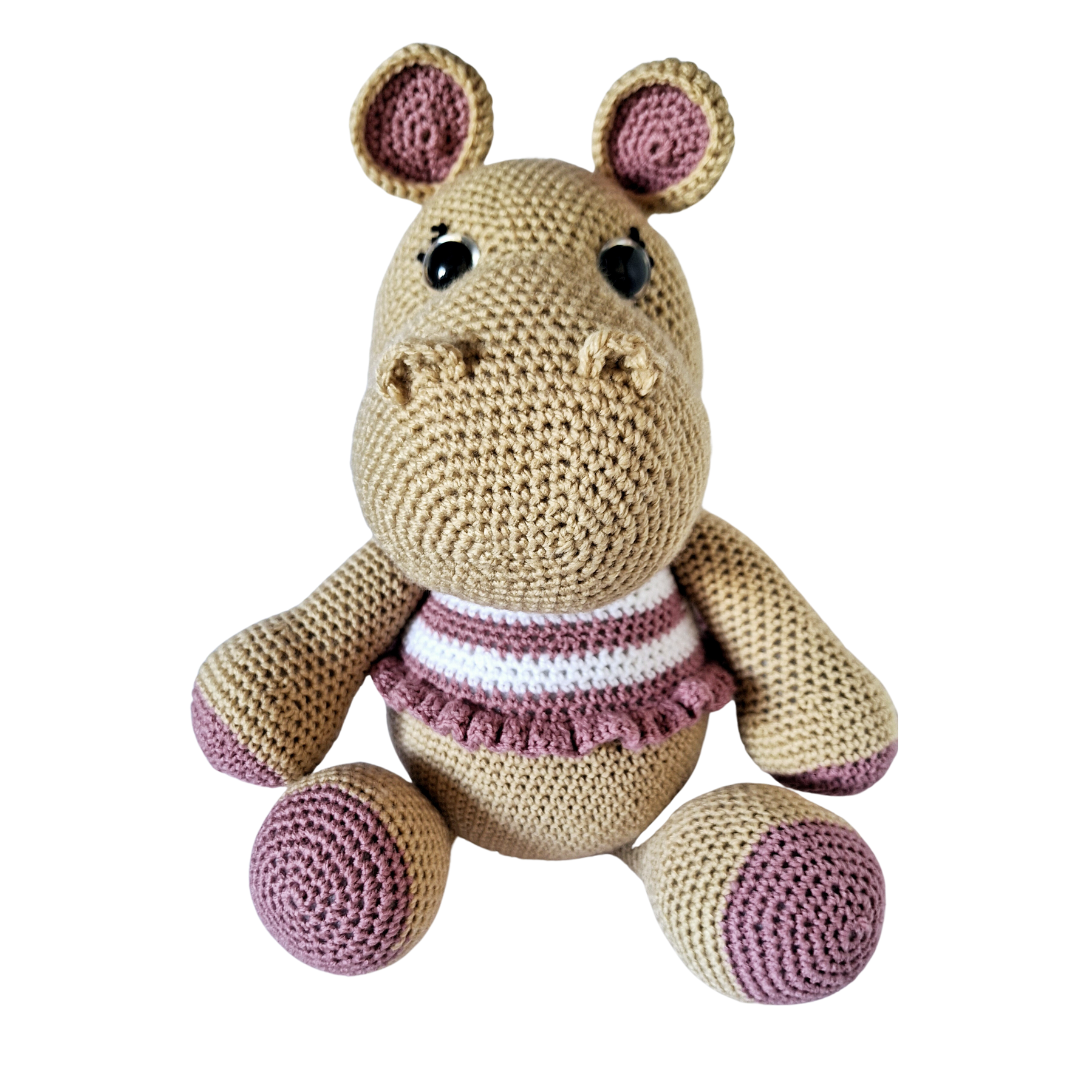 Hippo - Pink 50cm Crochet stuffed animal – Mia Rose Creations