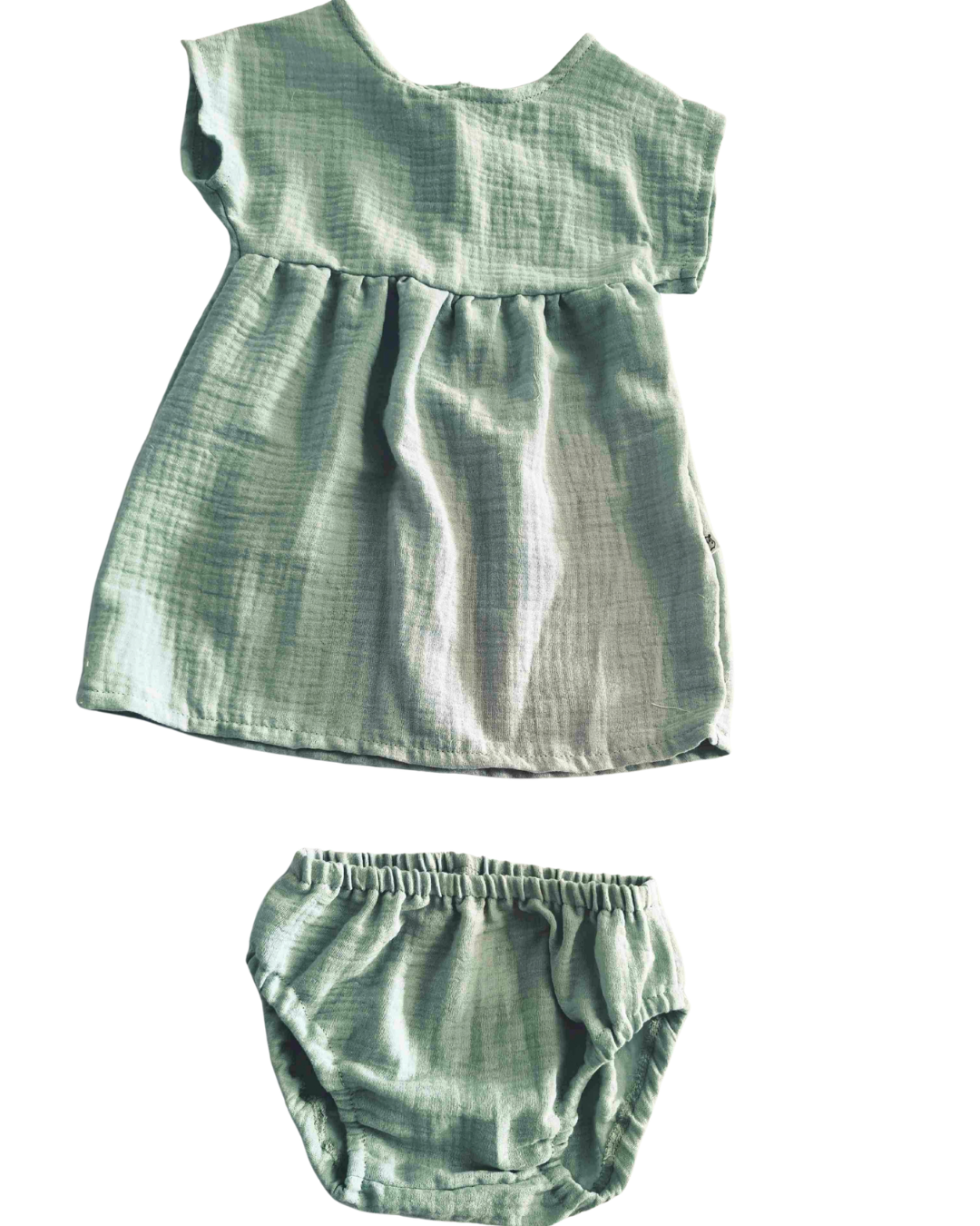 Muslin Dress and Pantaloon Set - Image 10