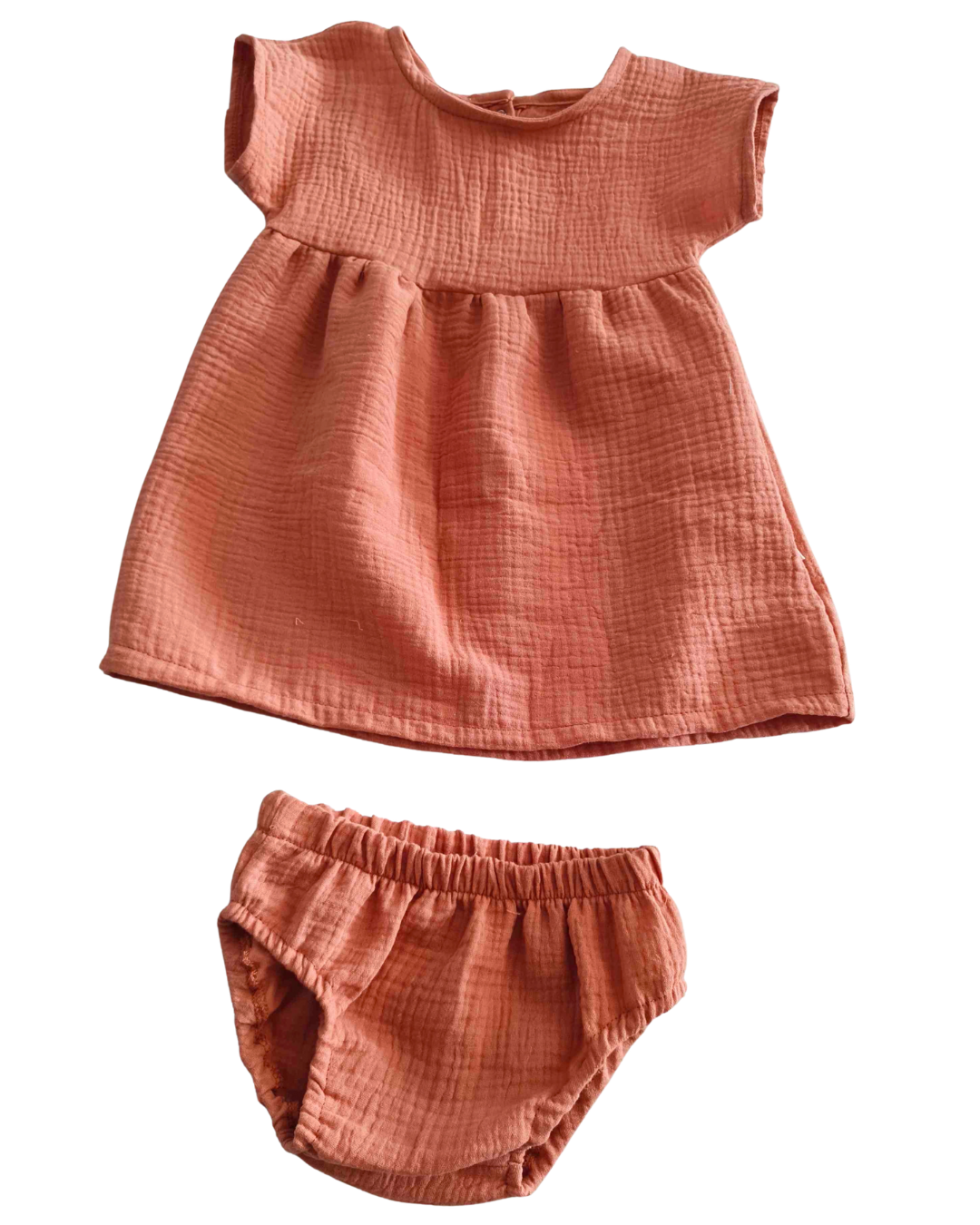Muslin Dress and Pantaloon Set - Image 9
