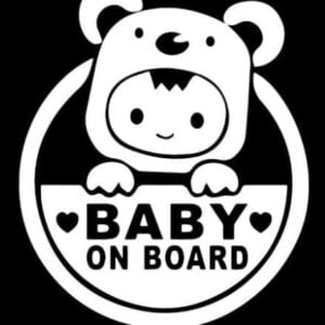 Baby On Board Vehicle Sticker ears hat