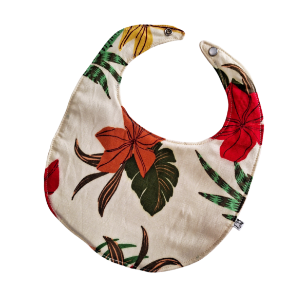 Feeding Bibs Oatmeal red and Green Floral