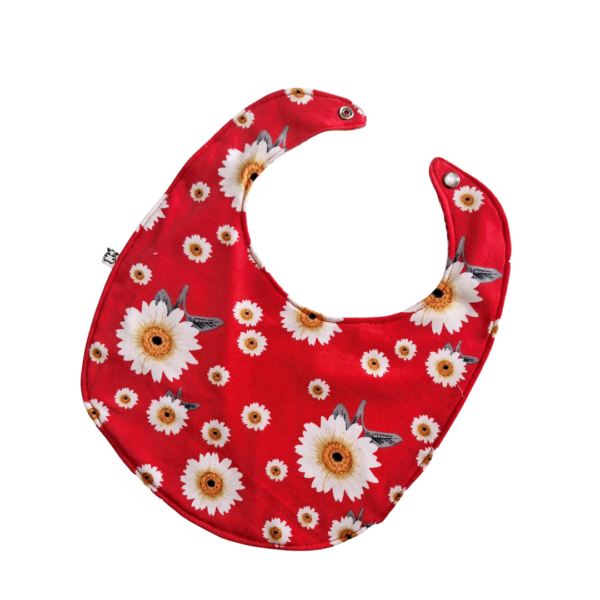 Feeding Bibs Red with white floral