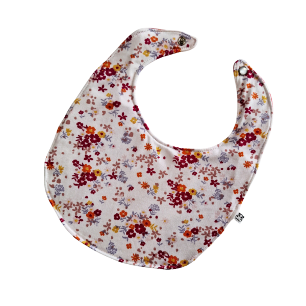 Feeding Bibs White with red floral