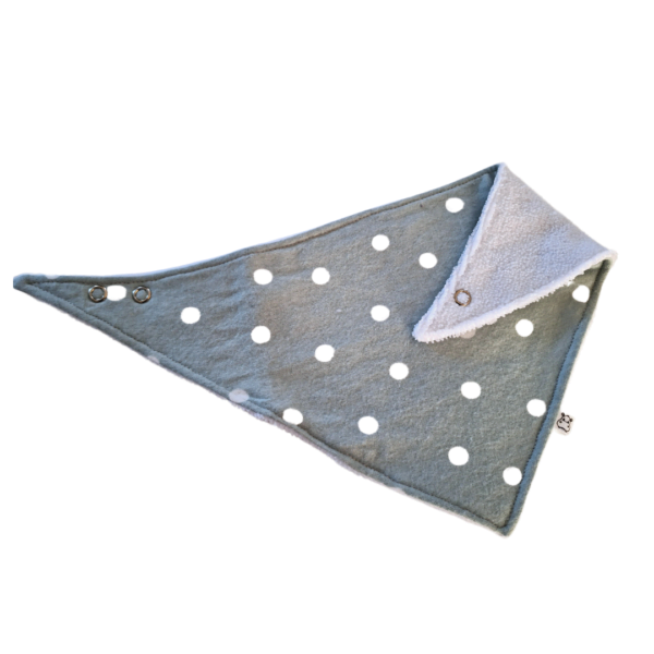 Bandana Bibs Grey with white Polka Dot