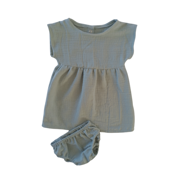 Muslin Dress and Pantaloon Set - Image 5