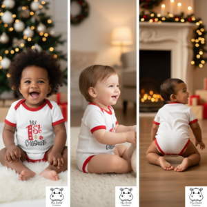 Christmas Onesies - White/Red