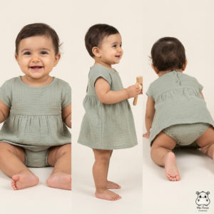 Muslin Dress and Pantaloon Set