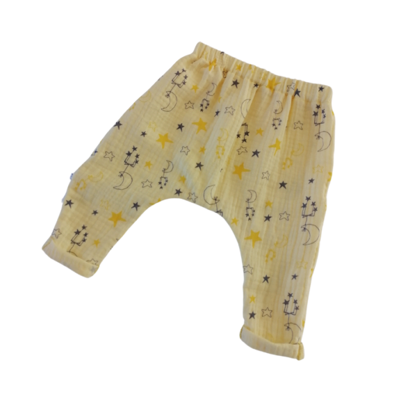 Muslin Harem Pants Moon and Stars Yellow