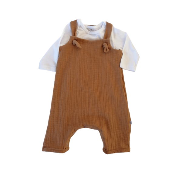 Muslin Rompers and Vest Rust Brown