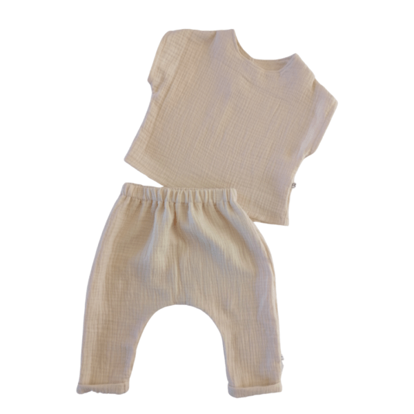 Muslin Top and Pants Set Oatmeal