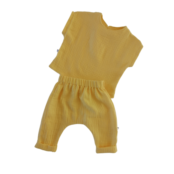 Muslin Top and Pants Set Yellow