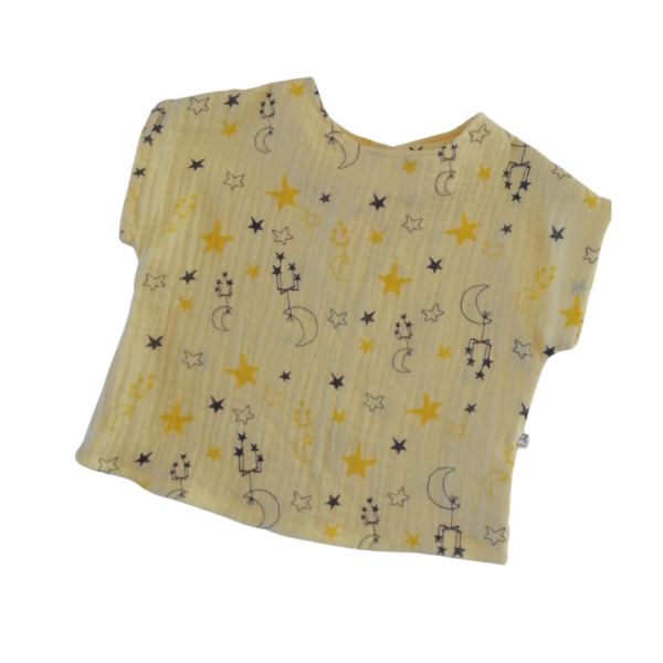 Muslin Top_Yellow Moons and stars