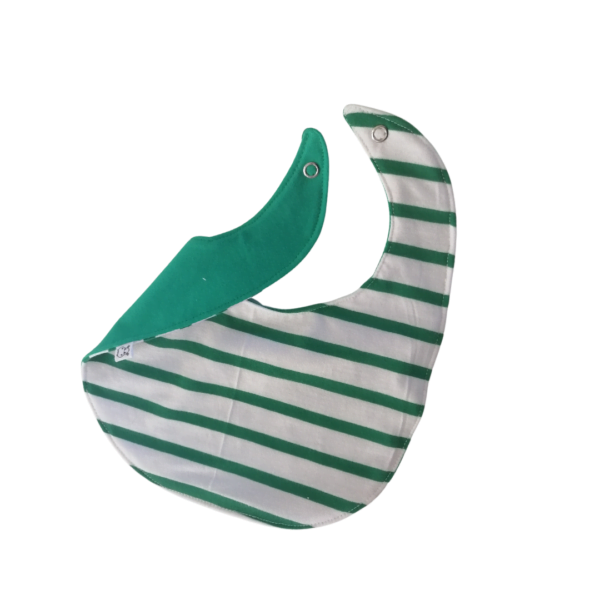 Reversible Bib Green with Green White Stripe