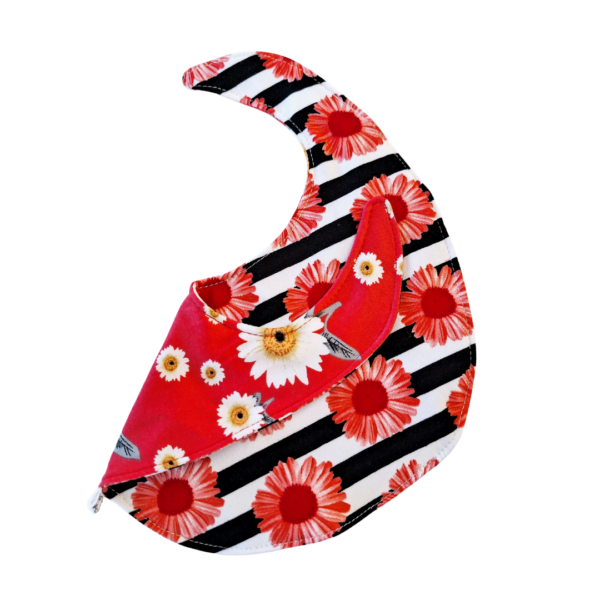 Reversible Bibs Floral Pink Floral Stripes