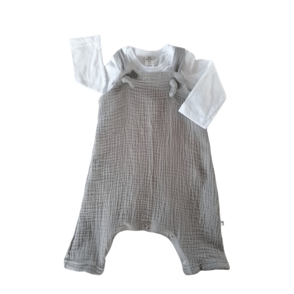 Muslin Romper Dark Grey with Onesie