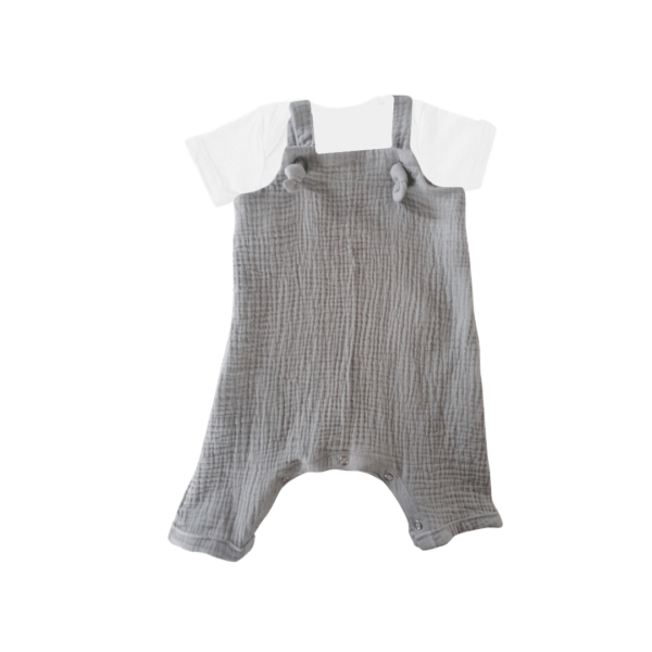 Romper Dark Grey with short sleeve onesie