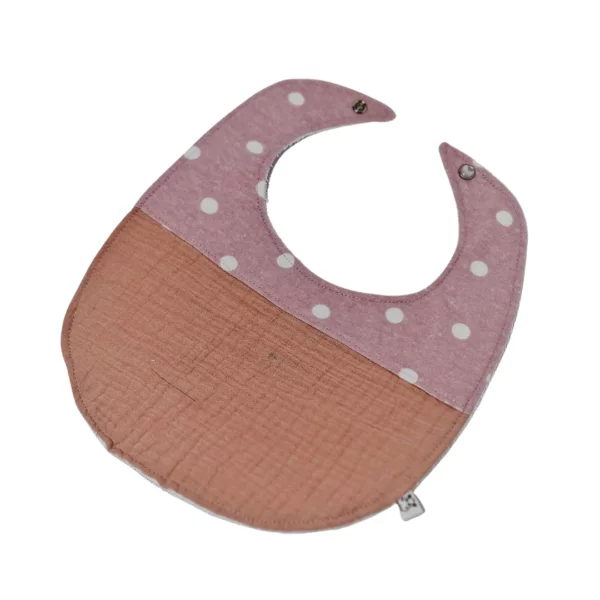 Two Tone Bibs Dusty Pink Polka Dots