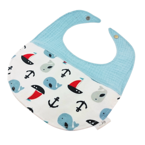 Two Tone Bibs Whale and Boat