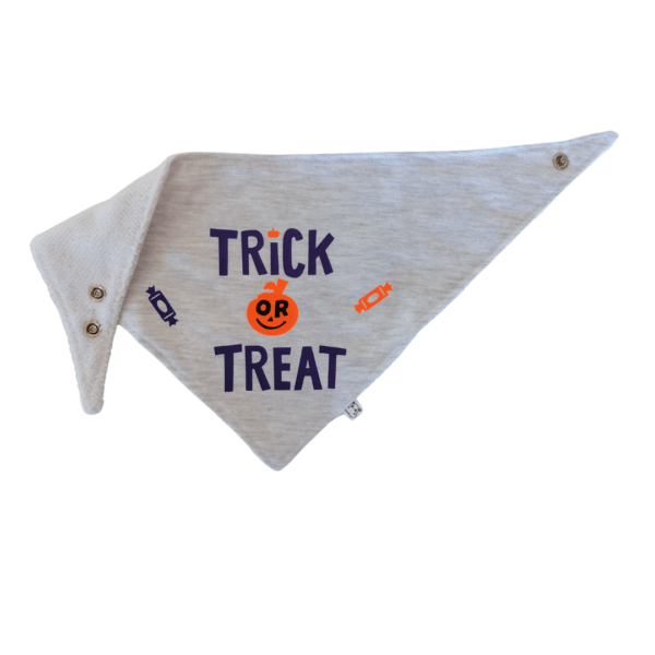 Halloween Bandana Bib - Trick or Treat grey