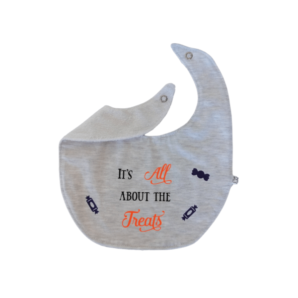 Halloween Reversible Bibs All About Treats grey