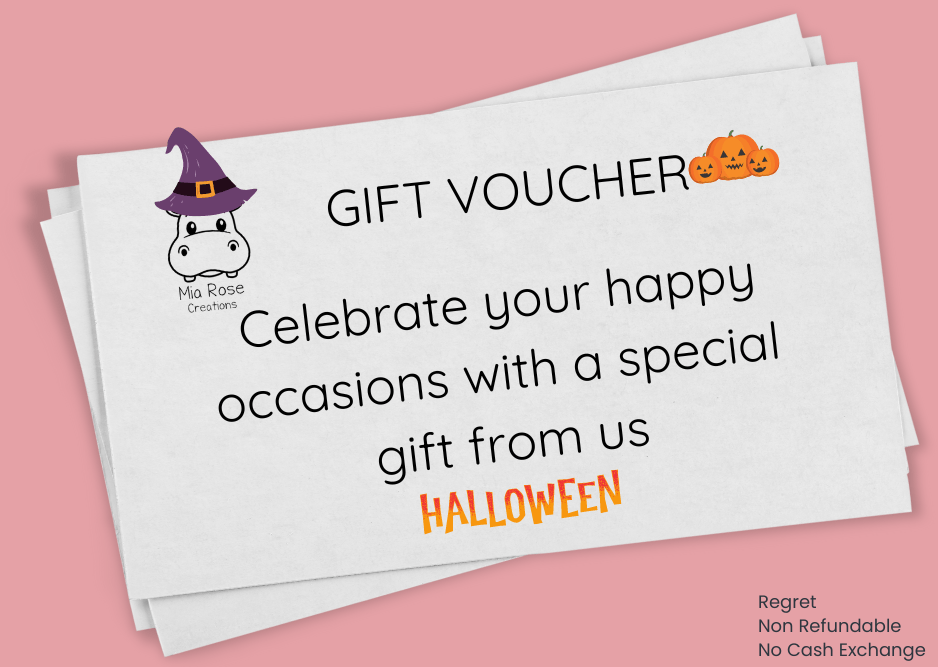 Mia Rose Creations halloween gift voucher