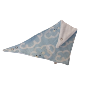 Bandana Bib - Blue with Smiley Clouds