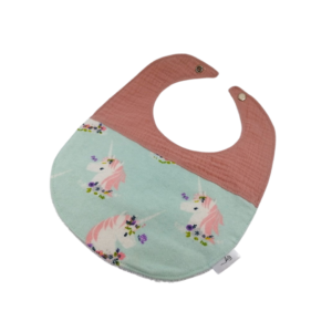 Two Tone Bibs - Dusty Pink and Unicorn