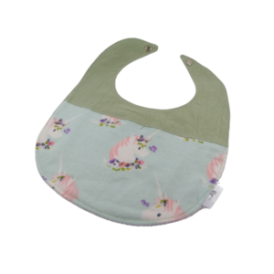 Two Tone Bibs - Green and Unicorn